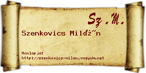 Szenkovics Milán névjegykártya